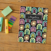 ブラックレインボーズ&サンズパターンキッズ新学期 ノートブック