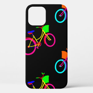 ブラックレインボーバイクカラフル iPhone 12ケース