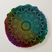 ブラックレインボーマンダラ ラウンドクッション (裏面)
