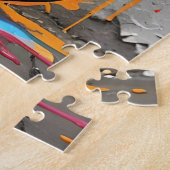 ブラックレインボー(ばちゃばちゃ)跳ねるキャットジグソーパズル ジグソーパズル (側面)