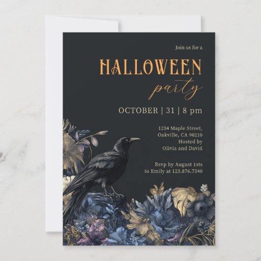 ブラックレイヴンとダークフローラハローウィンパーティ 招待状 (正面)