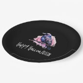 ブラックレイヴンオンザブランチイラストレーションハロウィーン ペーパープレート (アングル)