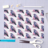 ブラックレイヴンオンザブランチイラストレーションパターン 薄葉紙 (クラフト)