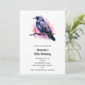 ブラックレイヴンオンザブランチイラストレーション誕生日 招待状 (スタンド正面)