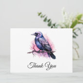 ブラックレイヴンオンザブランチイラストレーション サンキューカード (スタンド正面)