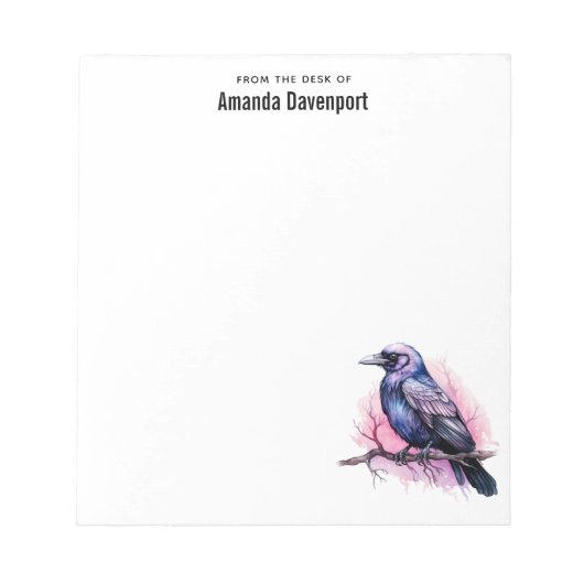 ブラックレイヴンオンザブランチイラストレーション ノートパッド (正面)