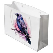ブラックレイヴンオンザブランチイラストレーション ラージペーパーバッグ (裏面アングル)