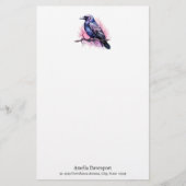 ブラックレイヴンオンザブランチイラストレーション 便箋 (正面)