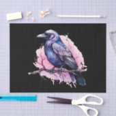 ブラックレイヴンオンザブランチイラストレーション 薄葉紙 (クラフト)