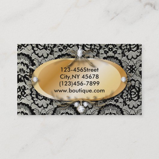 ブラックレエレガントースヴィンテージファッション名刺 名刺 (裏面)