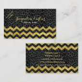 ブラックレオパードシェブロン美容師 名刺 (正面/裏面)