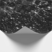 ブラックレオパード印刷とグリッター ラッピングペーパー (角)