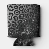 ブラックレオパード印刷とグリッター 缶クーラー (裏面)