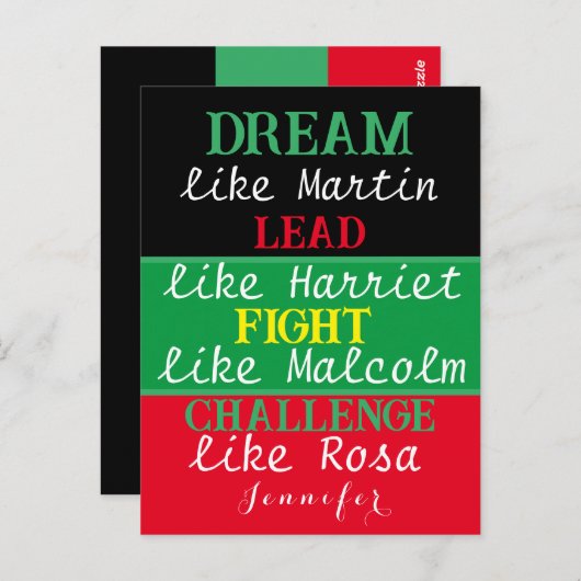 ブラックレガシーBLMブラックヒストリ月はがき ポストカード (正面/裏面)