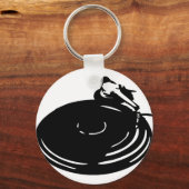 ブラックレコードターンテーブル キーホルダー (正面)