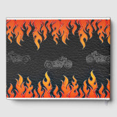 ブラックレザーとオレンジの炎のバイクウェディング ゲストブック (裏面)