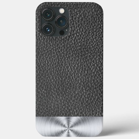 ブラックレザーとスチールプリント Case-Mate iPhoneケース (裏面)