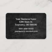 ブラックレザーとホワイト文字 名刺 (裏面)