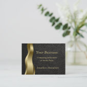 ブラックレザーと金ゴールドウェーブクラスの名刺 名刺 (スタンド正面)