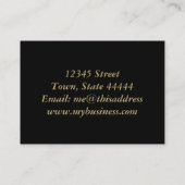 ブラックレザーと金ゴールドウェーブチャブの名刺 名刺 (裏面)