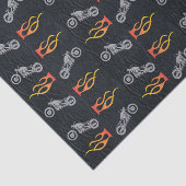 ブラックレザーにバイクフェイクと炎 薄葉紙 (詳細)