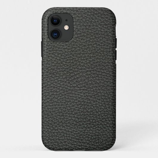 ブラックレザーのカスタマイズ Case-Mate iPhoneケース (裏面)