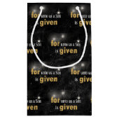 ブラックレザーのクリスマス名言 スモールペーパーバッグ (裏面)