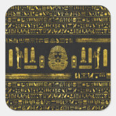 ブラックレザーのゴールデンエジプトスフィンクス スクエアシール (正面)