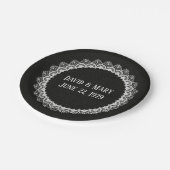 ブラックレザーのサークルレース ペーパープレート (アングル)