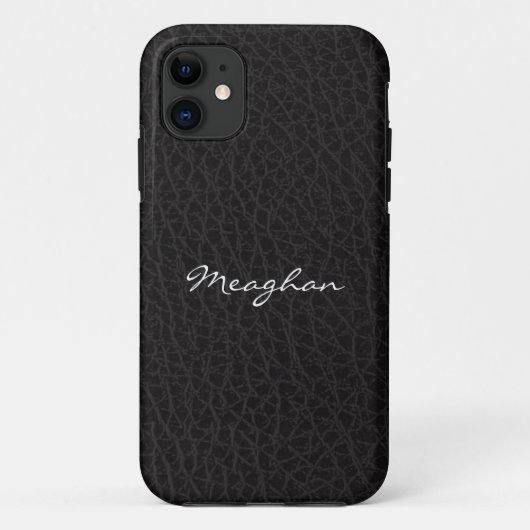 ブラックレザーのテクスチャー iPhone 5 カバー (裏面)