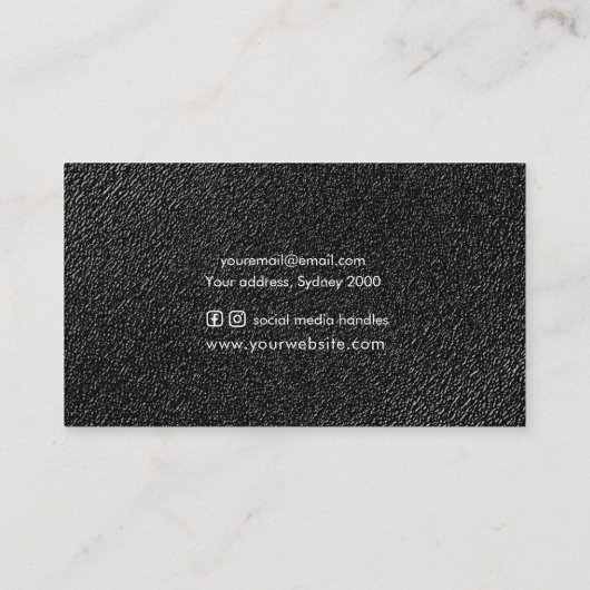 ブラックレザーの名刺 | ミニマル主義者 名刺 (裏面)