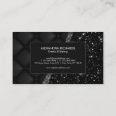 ブラックレザーの質感とグリッター 名刺 (裏面)