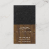 ブラックレザーウッドバリエーション理容師モノグラム 名刺 (裏面)