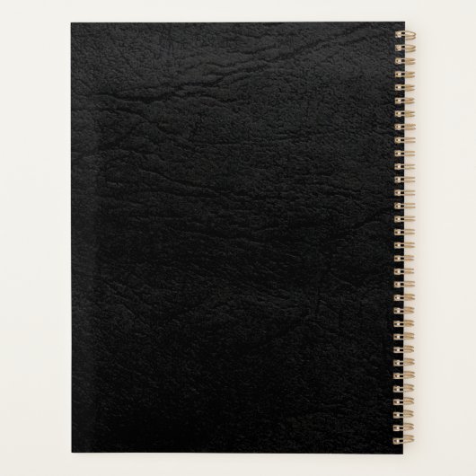 ブラックレザーエレガント2026のロゴを追加 プランナー手帳 (裏面)