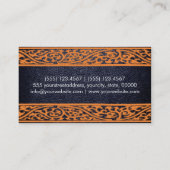 ブラックレザーオレンジダマスク縁ど 名刺 (裏面)