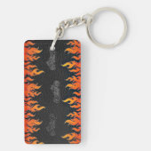 ブラックレザーオレンジフレイムホットファイヤーバイク キーホルダー (裏面)