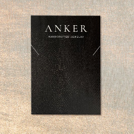 ブラックレザーカッコいいネックレスブレスレットディスプレイ 名刺