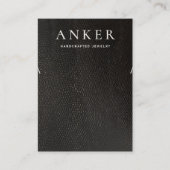 ブラックレザーカッコいいネックレスブレスレットディスプレイ 名刺 (正面)