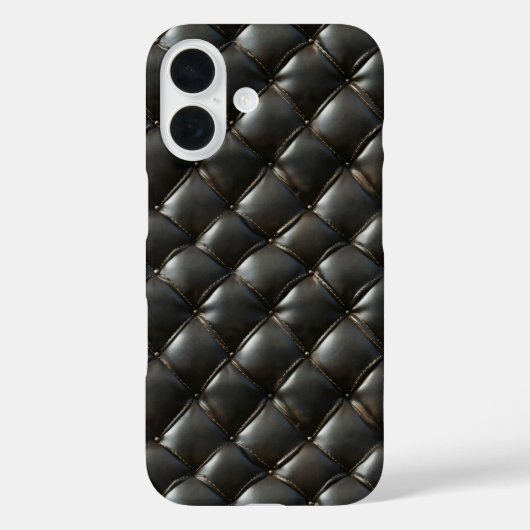 ブラックレザーキルテッドパターン Case-Mate iPhoneケース (裏面)