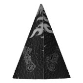 ブラックレザーシルバークロムバイクバイクもしくは自転車に乗る人パーティー パーティーハット (裏面)