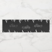 ブラックレザーシルバークロムバイクバイクもしくは自転車に乗る人パーティー ペットボトルラベル (シングルラベル)