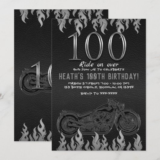 ブラックレザーシルバーバイク100周年記念 招待状 (正面/裏面)