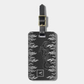 ブラックレザーシルバーフレイムホットファイヤーバイク ラゲッジタグ (正面縦)