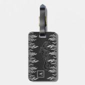 ブラックレザーシルバーフレイムホットファイヤーバイク ラゲッジタグ (裏面縦)