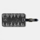 ブラックレザーシルバーフレイムホットファイヤーバイク ラゲッジタグ (裏面横)