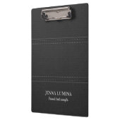 ブラックレザーテクスチャグレー文字 クリップボード (左)