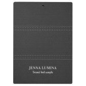 ブラックレザーテクスチャグレー文字 クリップボード (裏面)