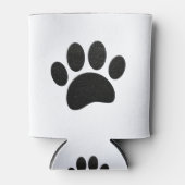 ブラックレザーテクスチャドッグポープリント 缶クーラー (正面)