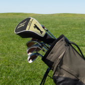 ブラックレザーテクスチャー2色モノグラム ゴルフヘッドカバー (インサイチュ)