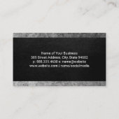 ブラックレザーテクスチャ | グレーグランジトリム 名刺 (裏面)